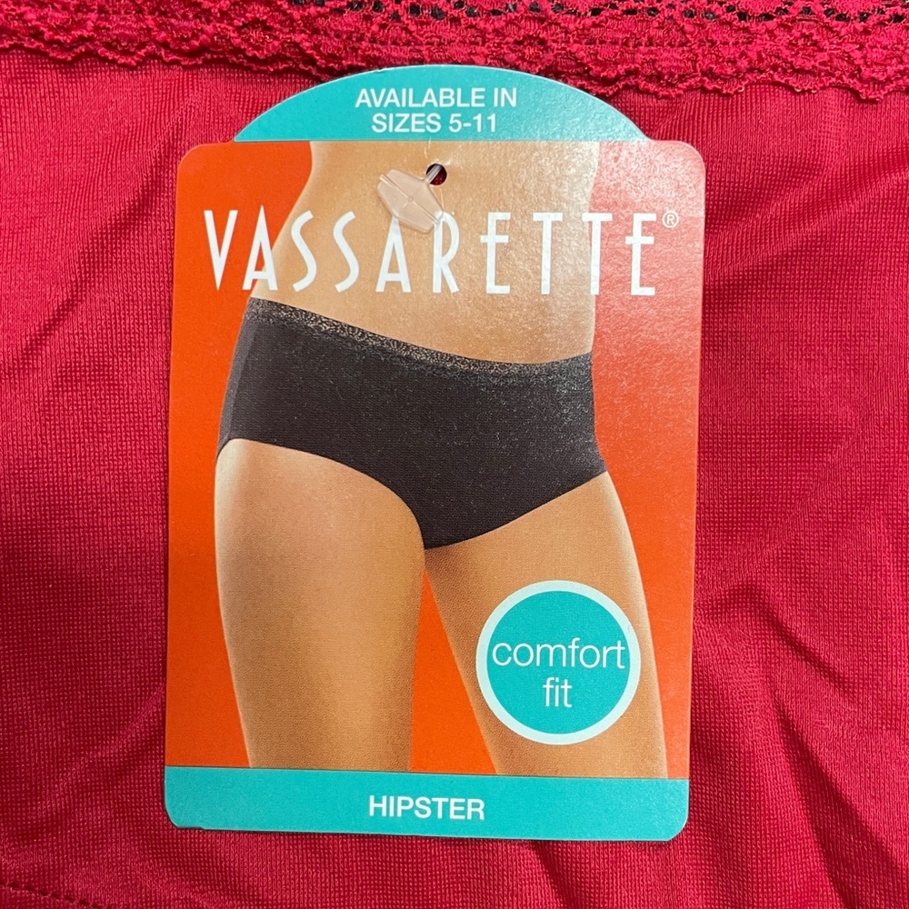 vassarette Hipster Red panties low cut comfort fit NWT Size 10/XXXL - Picture 2 of 5